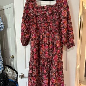 Summersalt Pink and Red Floral Long Sleeve Dress